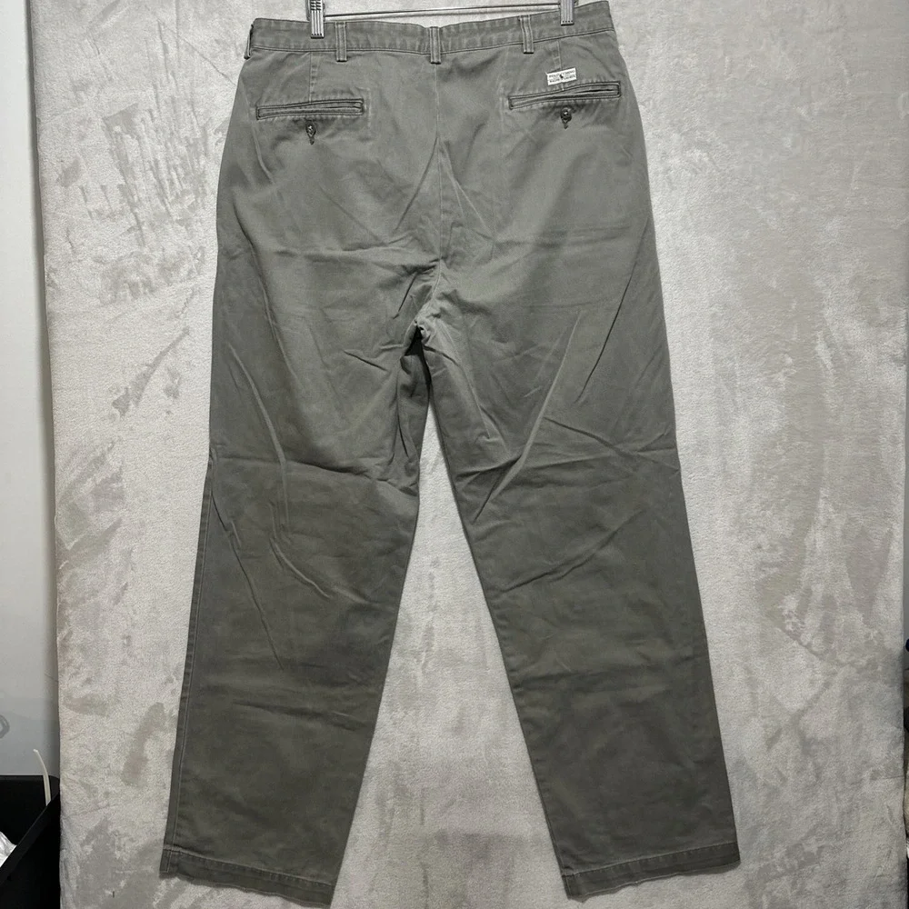 Vintage Polo Ralph Lauren Pleated Front Men's Chino Pants Size 36x32 Green